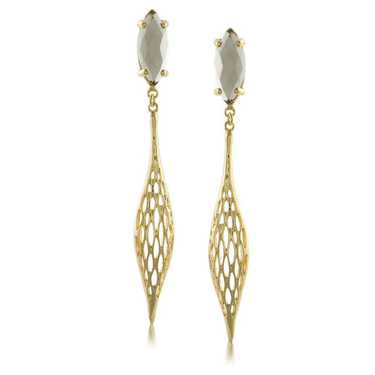 10985R 18K Gold Layered Earring Gray