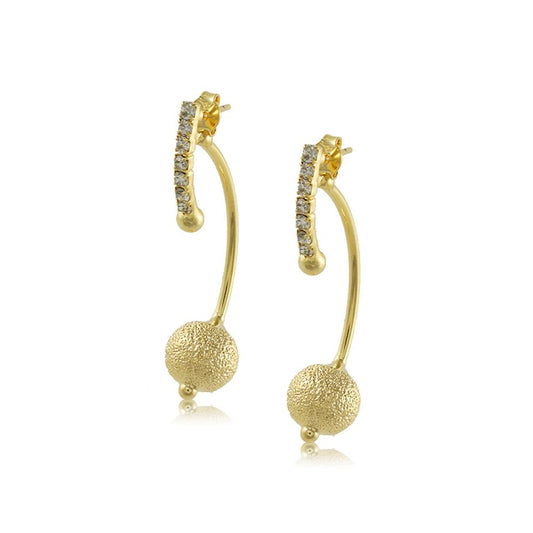 11657R 18K Gold Layered Earring Clear Crystal