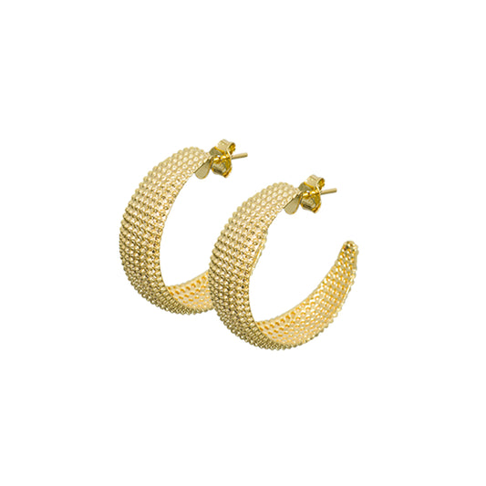 12243R 18K Gold Layered Earring Diam 36mm/1.4in