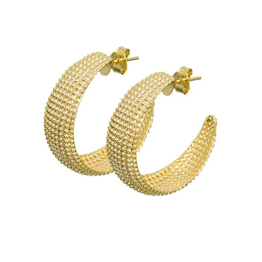 12244R 18K Gold Layered Earring Diam 46mm/1.8in