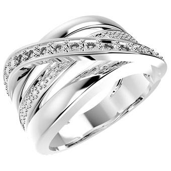 12859P CZ 925 Silver Women's Ring