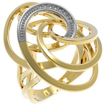 13304 18K Gold Layered CZ Women's Ring