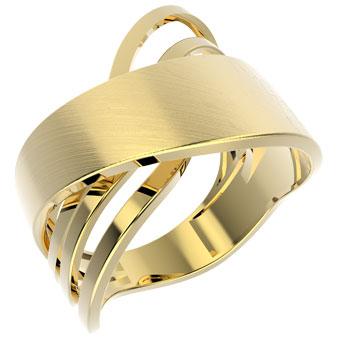 13305 18K Gold Layered Brushed Women's Ring