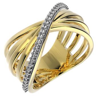 13316 18K Gold Layered Clear CZ Ring
