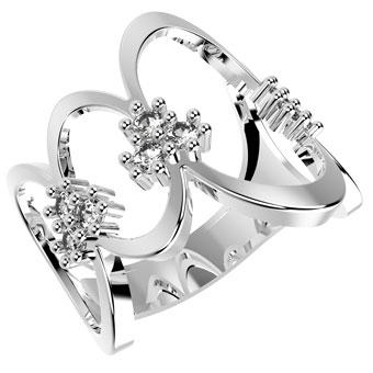 13771P CZ 925 Silver Women's Ring