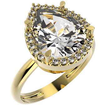 13817 18K Gold Layered CZ Women's Ring