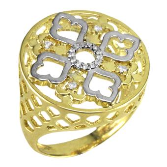 13898 18K Gold Layered CZ Women's Ring
