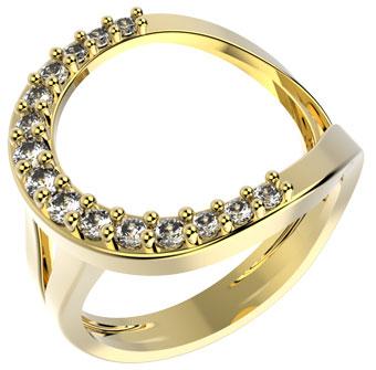 14208 18K Gold Layered Clear CZ Ring