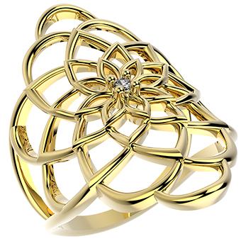 14342 18K Gold Layered CZ Ring