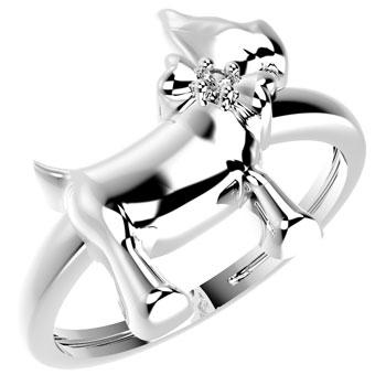 19016P CZ 925 Silver Kid's Ring