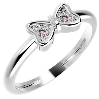 19042P CZ 925 Silver Kid's Ring