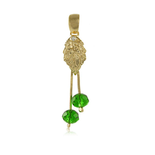 20020R 18K Gold Layered Pendant Green