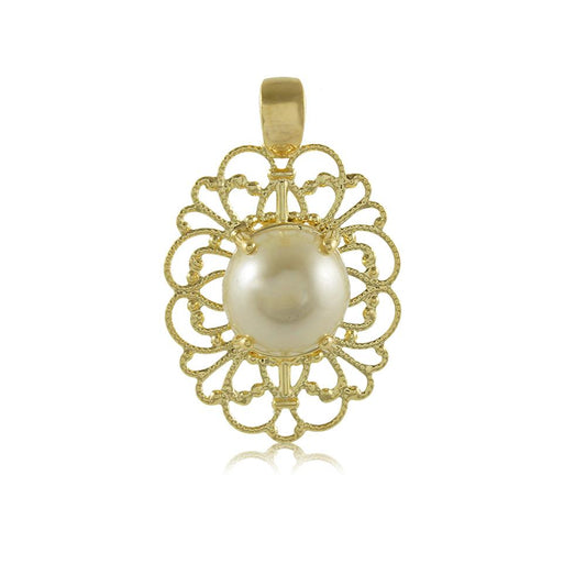 20066R 18K Gold Layered Pendant Pearl