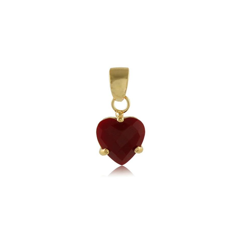 20074R 18K Gold Layered Pendant Red