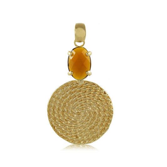 20103R 18K Gold Layered Pendant Topaz