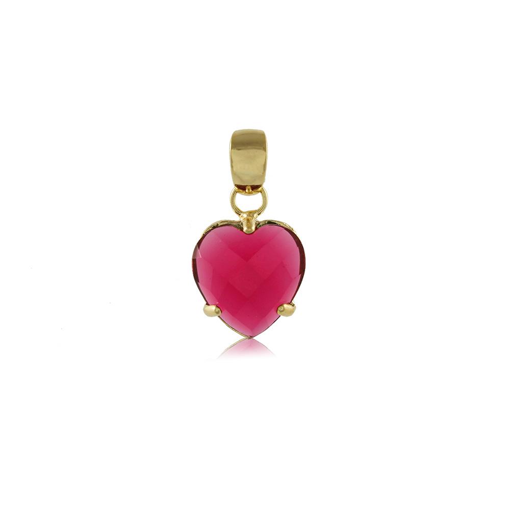 20117R 18K Gold Layered Pendant Red Wine