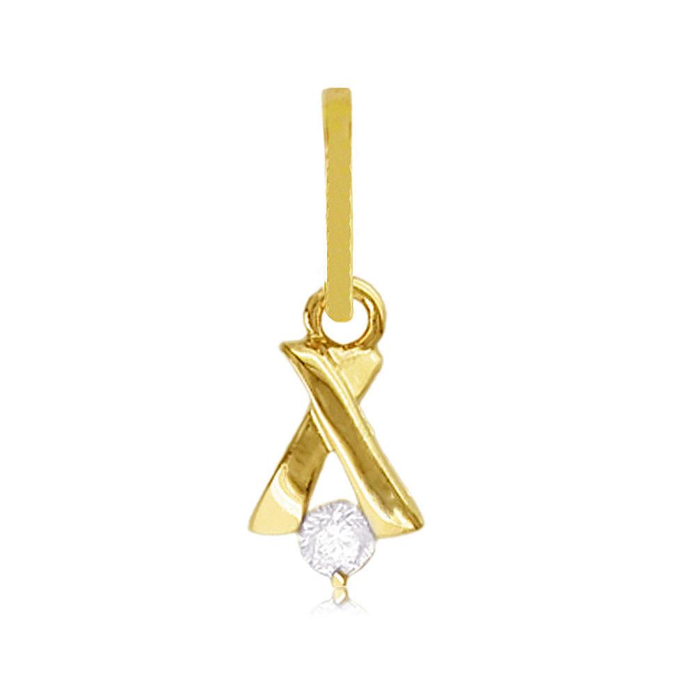 20164 18K Gold Layered CZ Pendant