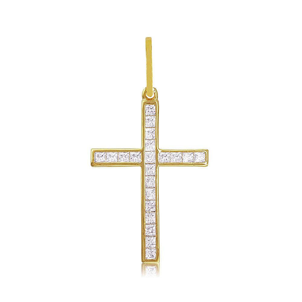 21265 18K Gold Layered CZ Religious Pendant