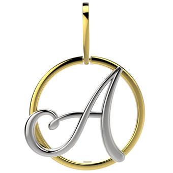 21288-A 18K Gold Layered Pendant Initial A