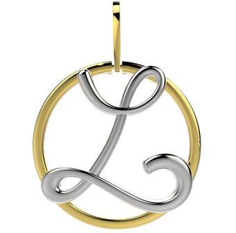 21288-L 18K Gold Layered Pendant Initial L