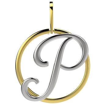 21288-P 18K Gold Layered Pendant Initial P