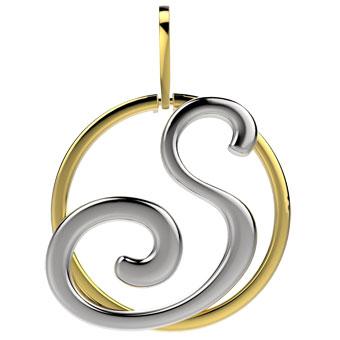 21288-S 18K Gold Layered Pendant Initial S