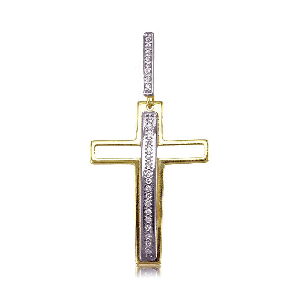 21539 18K Gold Layered CZ Religious Pendant