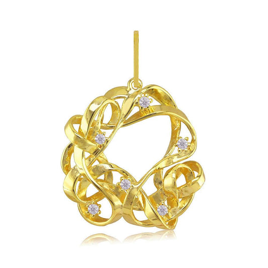 22228 18K Gold Layered CZ Pendant