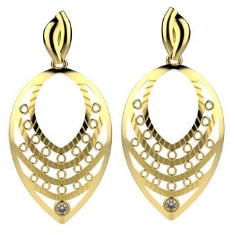 30380 18K Gold Layered CZ Earring