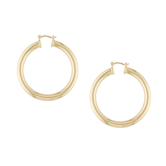 35414v 18K Gold Layered Hoop Earring Rose Gold