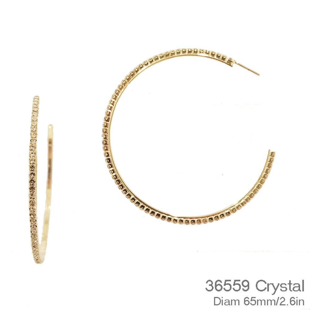 36559 Hoop Earring Crystal diam 65mm/2.6in