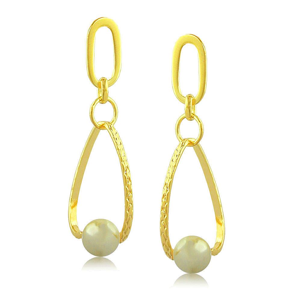 37358 18K Gold Layered Pear Earring