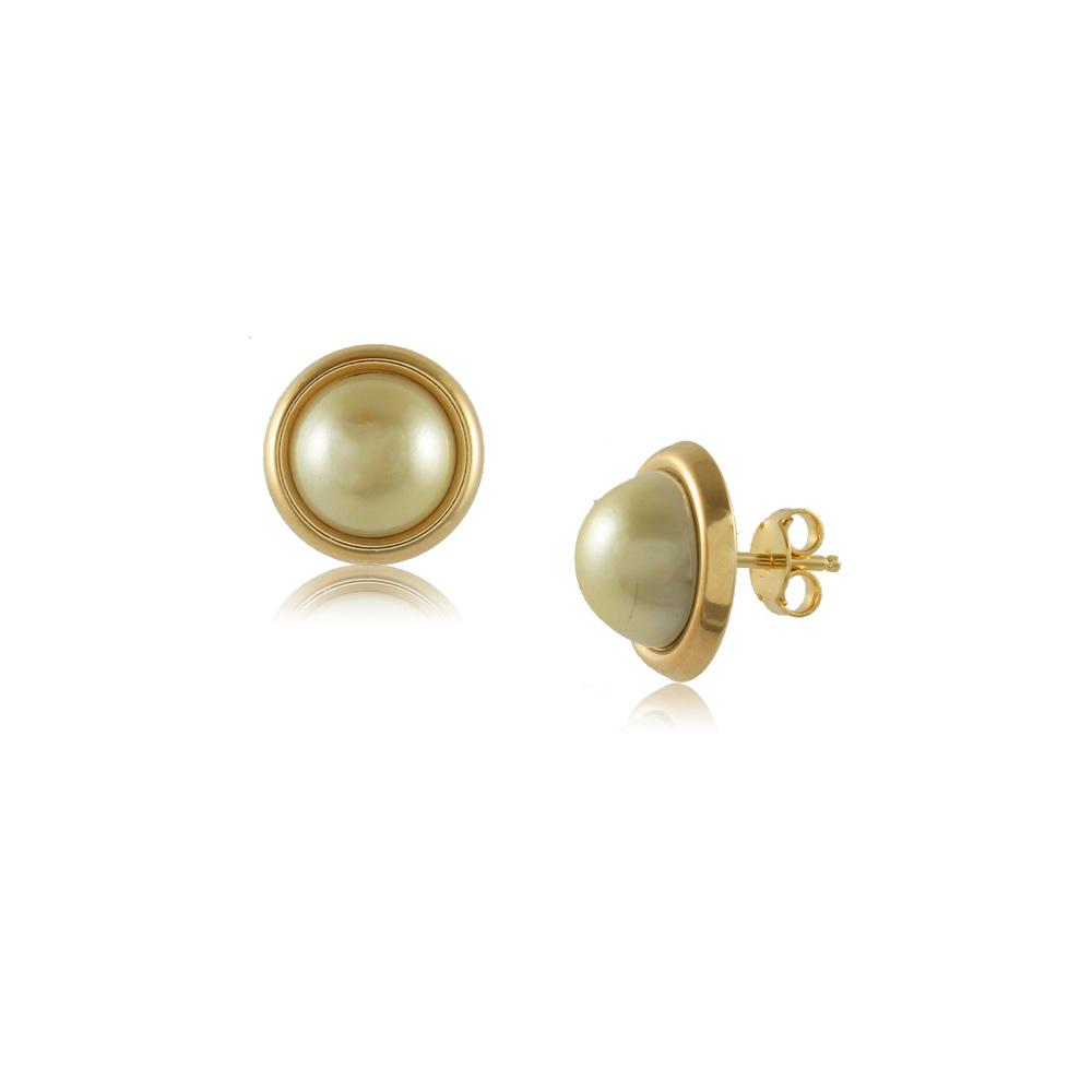 38028 18K Gold Layered Pearl Earring