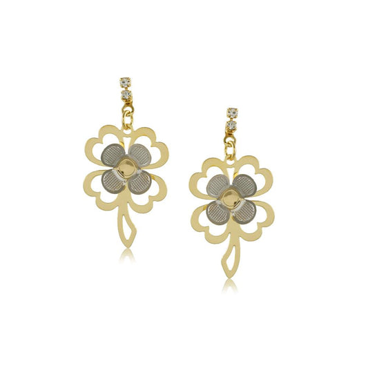 38197 18K Gold Layered -2 Tone Earring