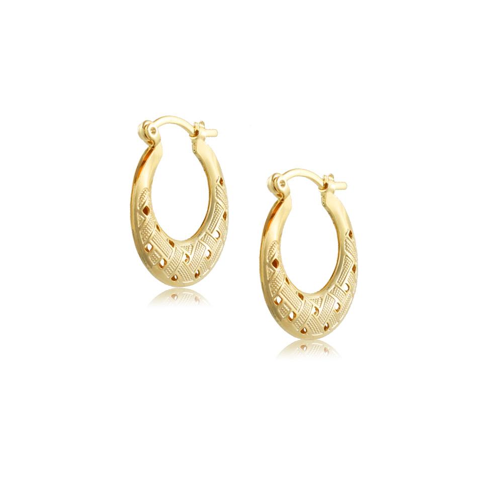 38219 18K Gold Layered -Hoop Earring