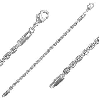 40597B Rhodium Layered Chain 50cm/20in