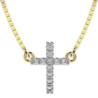 45150 18K Gold Layered Clear CZ Necklace