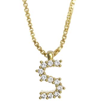 45261-S 18K Gold Layered Clear CZ Necklace