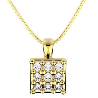 45278 18K Gold Layered CZ Necklace 18in/45cm