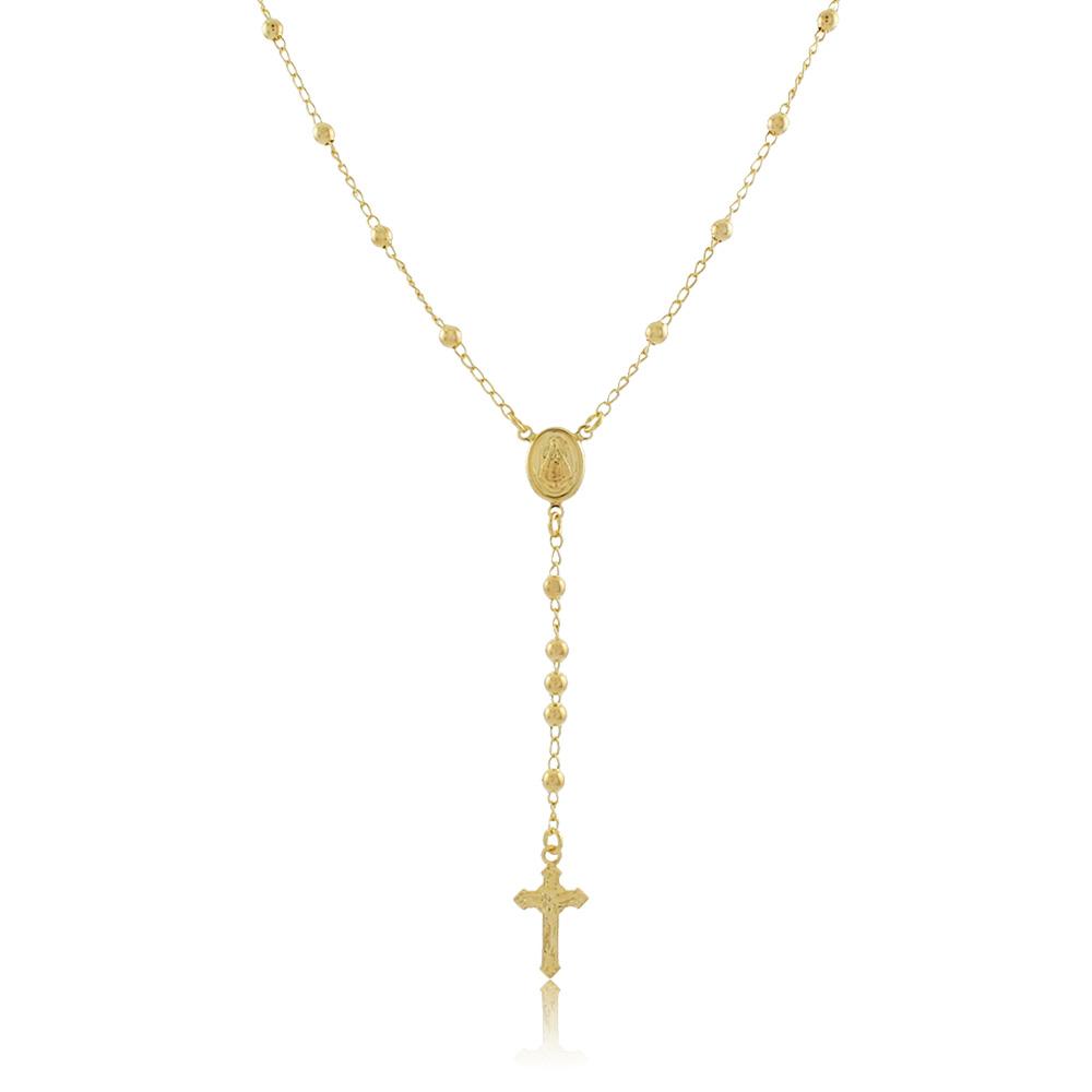 46029 18K Gold Layered Necklace Rosary 45cm/18in