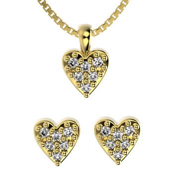 71795 18K Gold Layered CZ Set 18in/45cm