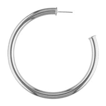 35280B White Gold Layered Hoop Earring