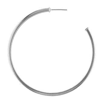 B35392 White Gold Layered Hoop Earring